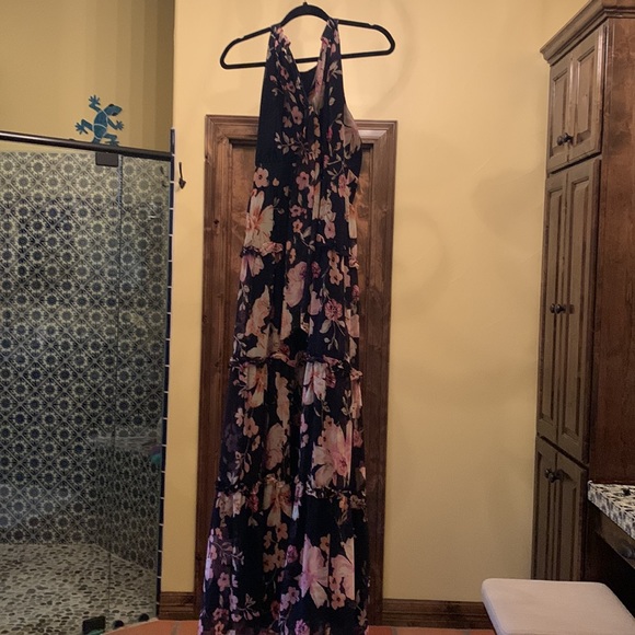 Eliza J floral navy and pink maxi dress - Picture 2 of 7